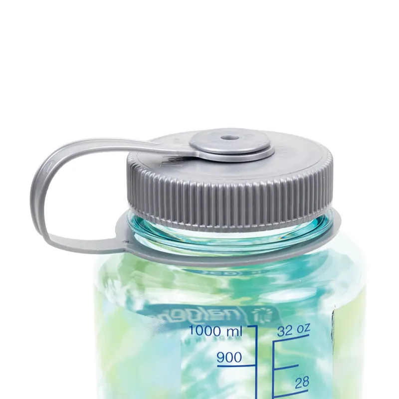 Nalgene Wide Mouth Sustain Tritan 50% Recycled 1L Bottle Seafoam/Blue Tie Dye Print-2