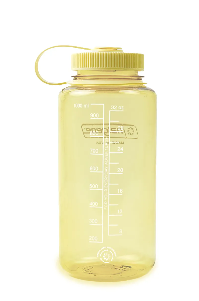 Nalgene Wide Mouth Sustain Tritan 50% Recycled 1L Bottle Monochrome Butter-1