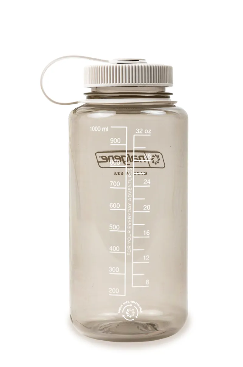 Nalgene Wide Mouth Sustain Tritan 50% Recycled 1L Bottle Monochrome Cotton-1