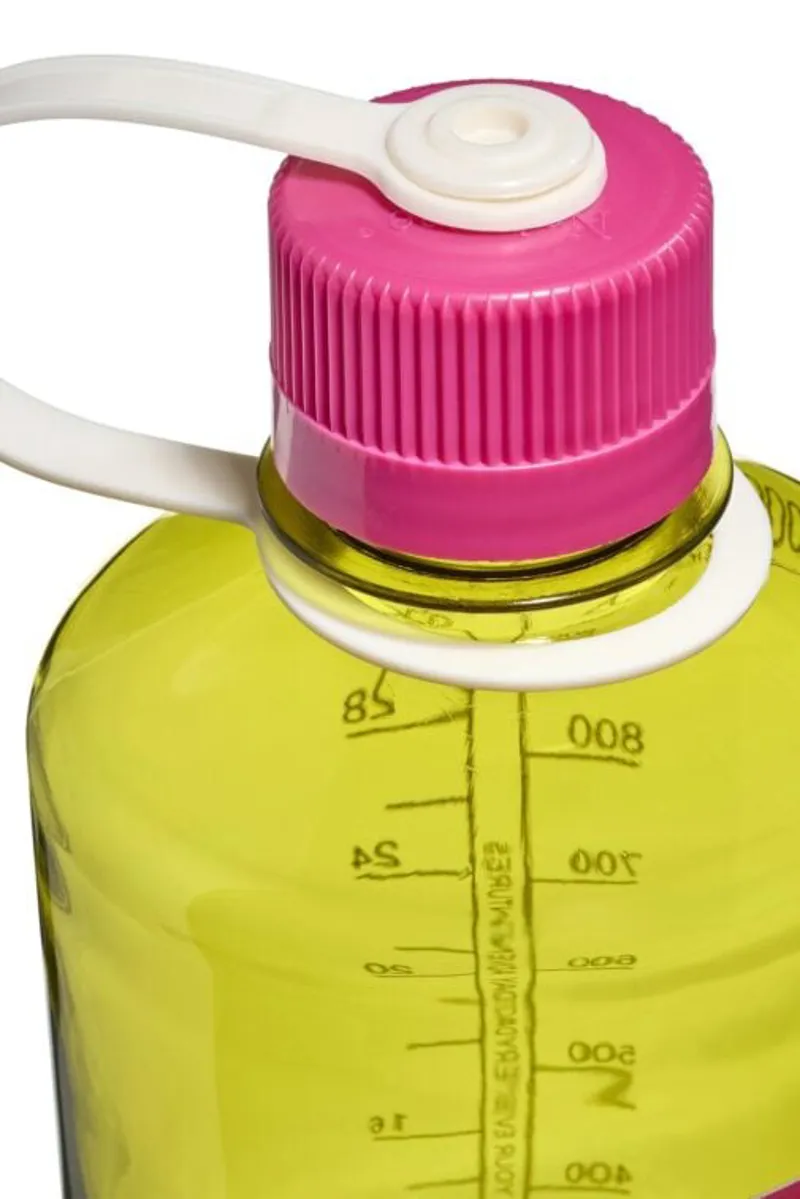 Nalgene Narrow Mouth Bottle 32oz/1L Endive/Fuschia Purple Cap-1