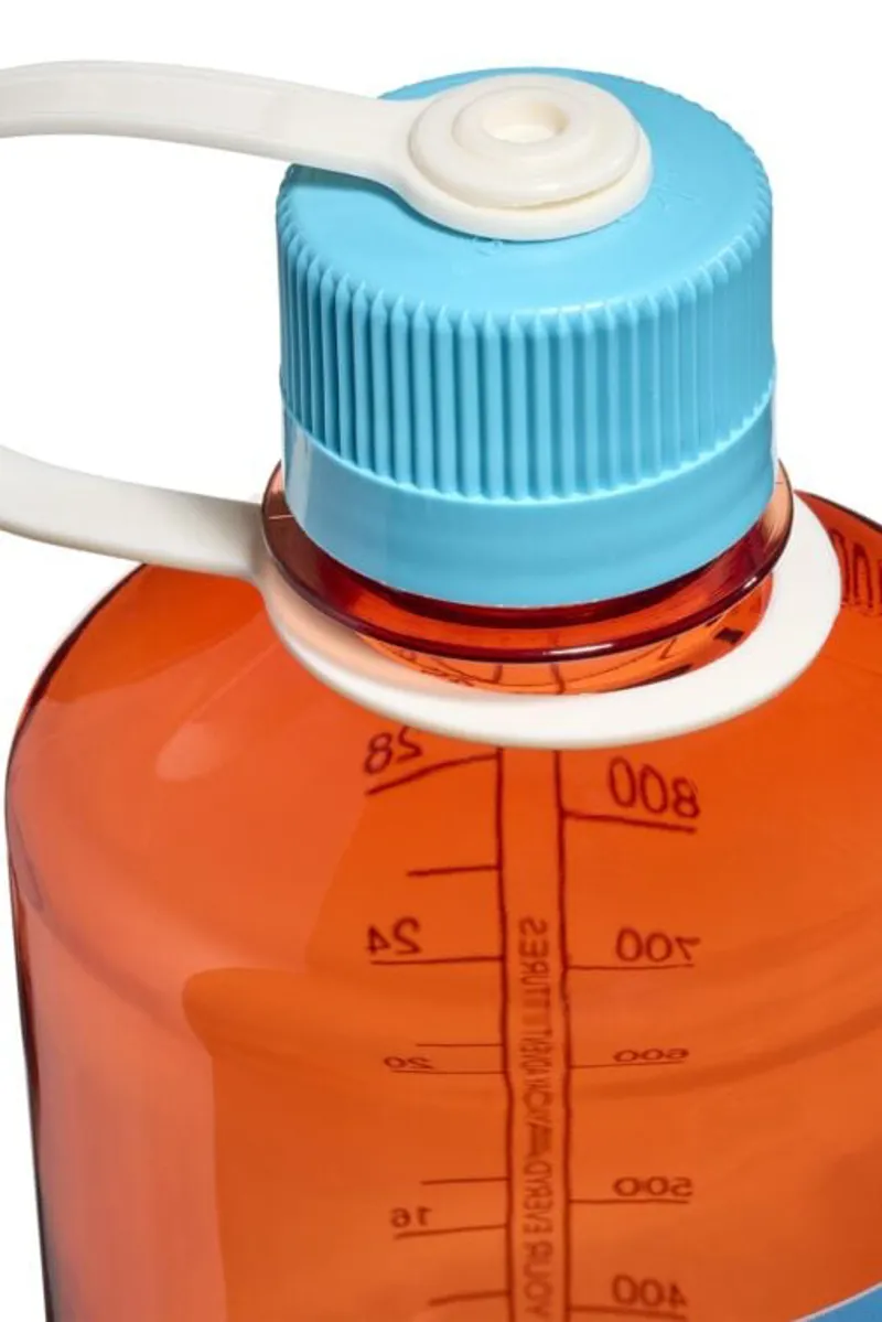 Nalgene Narrow Mouth Bottle 32oz/1L Flame/Blue Atoll Cap-1