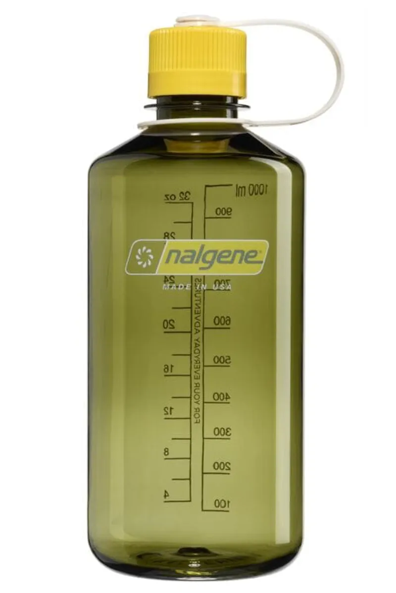 Nalgene Narrow Mouth Bottle 32oz/1L Endive/Oil Green Cap
