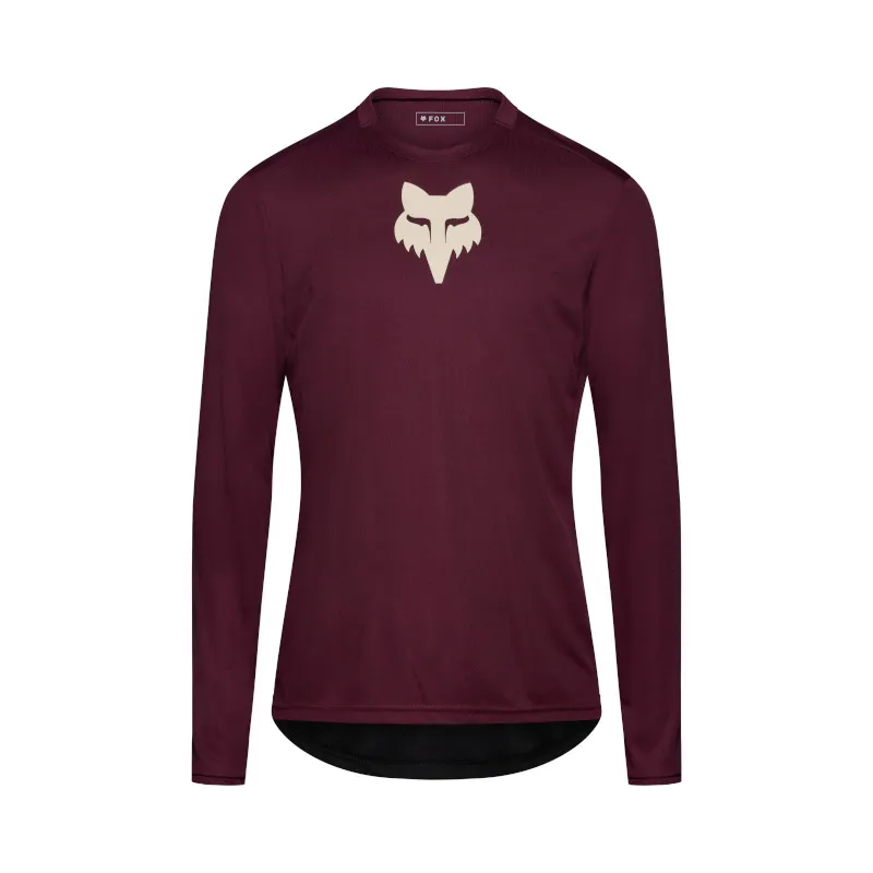 Fox Ranger Fox Head Long Sleeve Jersey Dark Maroon