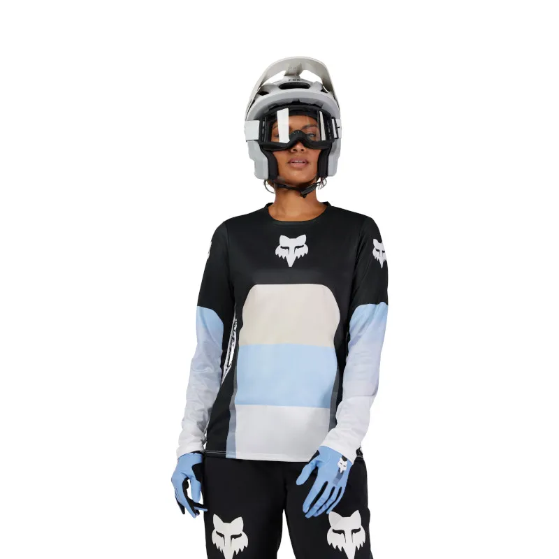 Fox Womens Ranger Grid Long Sleeve Jersey Black-2