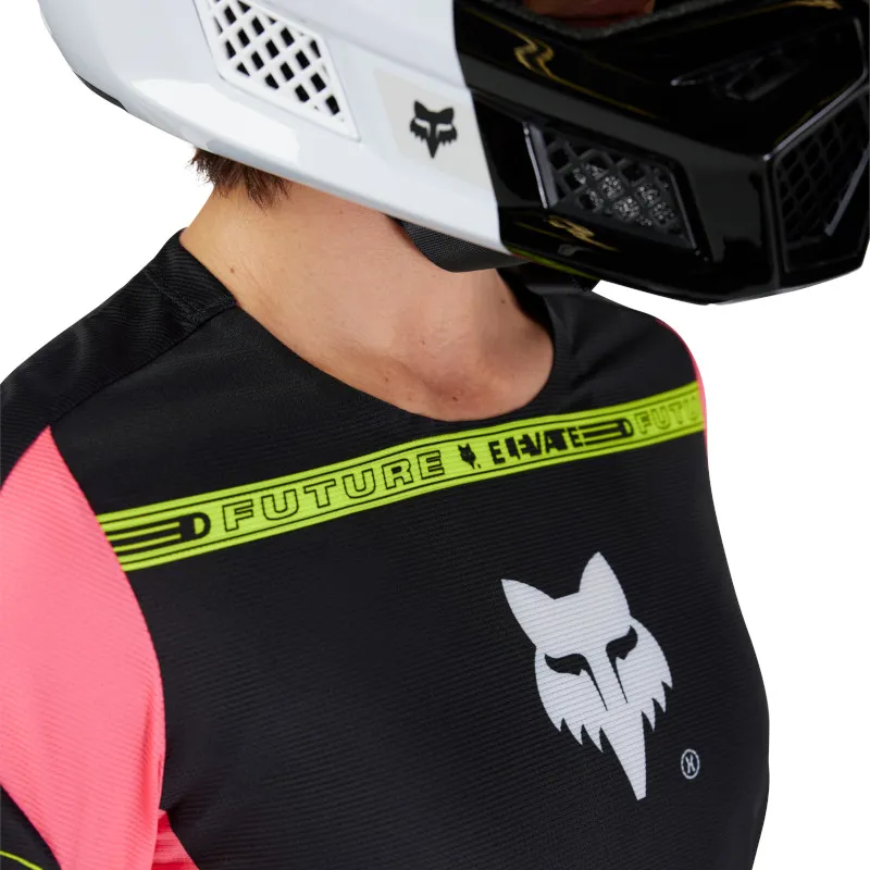 Fox Womens Flexair Elevated Long Sleeve Jersey Black-4