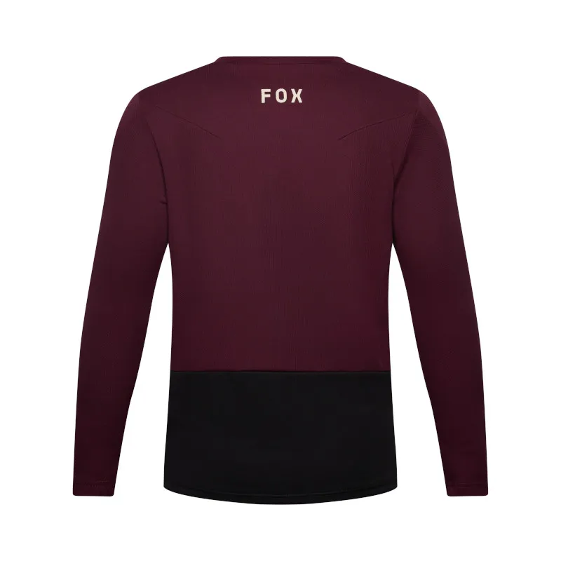 Fox Youth Ranger Fox Head Long Sleeve Jersey Dark Maroon-1