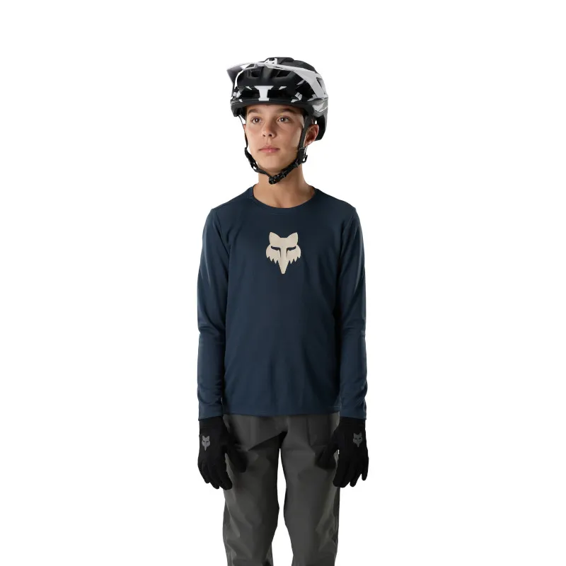 Fox Youth Ranger Fox Head Long Sleeve Jersey Galaxy Blue-2