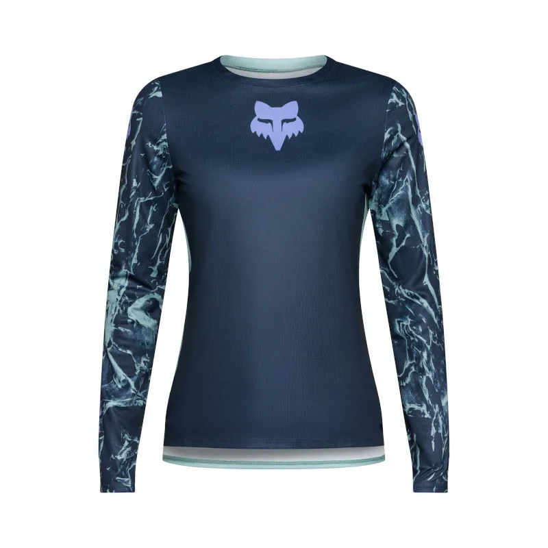 Fox Womens Ranger Long Sleeve Jersey Img Print Artic Blue 