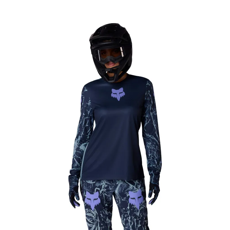 Fox Womens Ranger Long Sleeve Jersey Img Print Artic Blue -2
