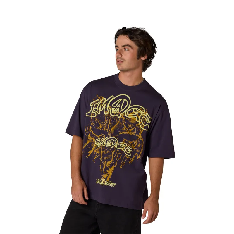 Fox Image Print Midweight Tee Plum Perfect-1