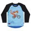 Kids Ride Shotgun Dino Windproof Kids LS Jersey Blue/Black