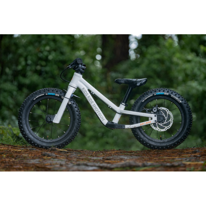 Kids Ride Shotgun Dirt Hero 14in Balance Bike With Brake 2023 White-2