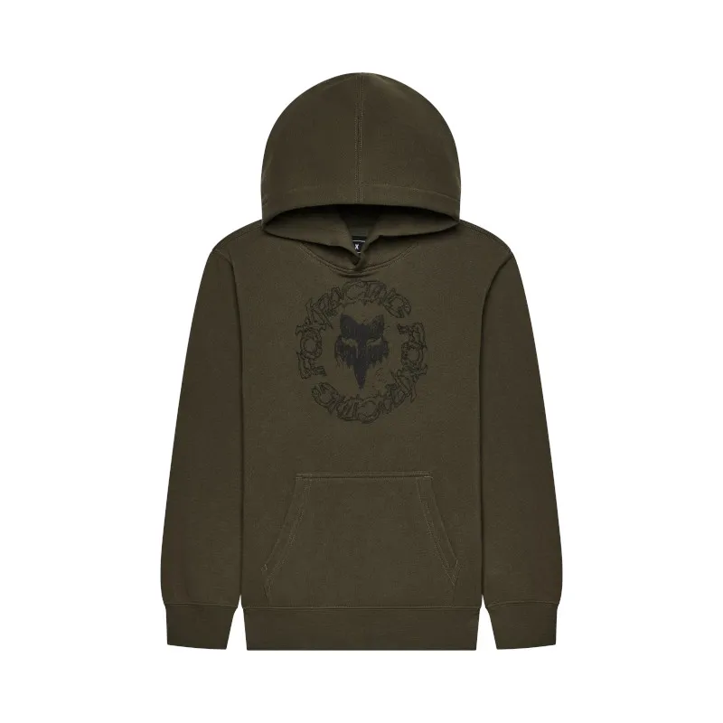 Fox Youth Slowburn Fleece Pullover Hoodie Olive Green