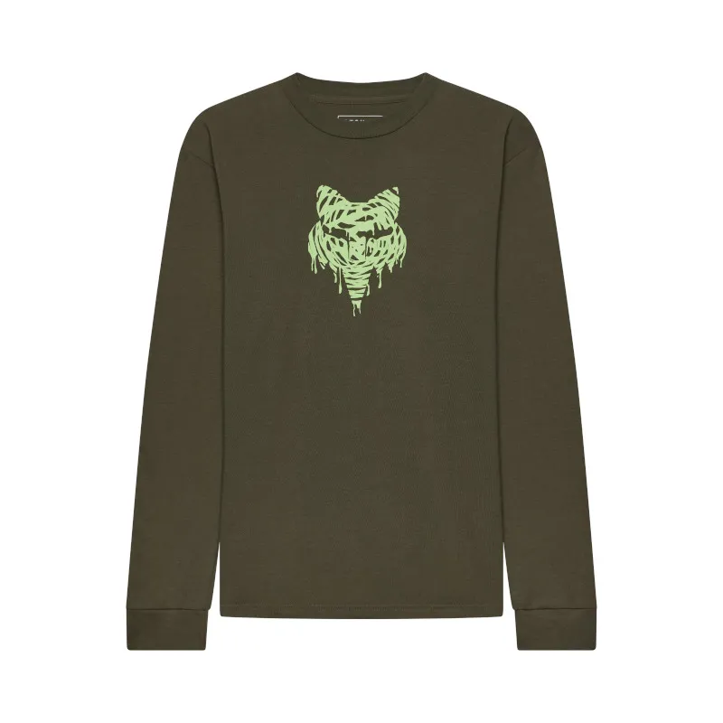 Fox Youth Roughcut Long Sleeve Tee Green