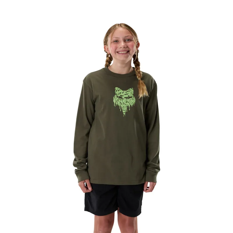 Fox Youth Roughcut Long Sleeve Tee Green-2
