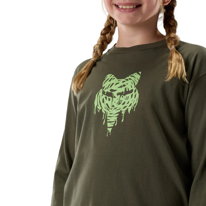 Fox Youth Roughcut Long Sleeve Tee Green-3