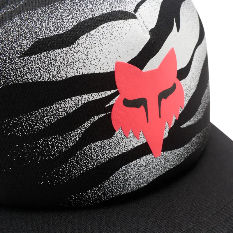 Fox Rooted Youth Mesh Trucker Snapback Hat Black-2