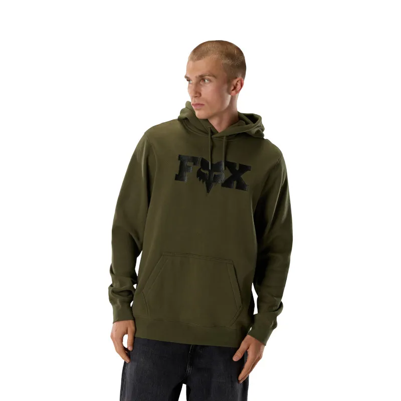 Fox Fox Head X Fleece Pullover Hoodie Olive Green-2
