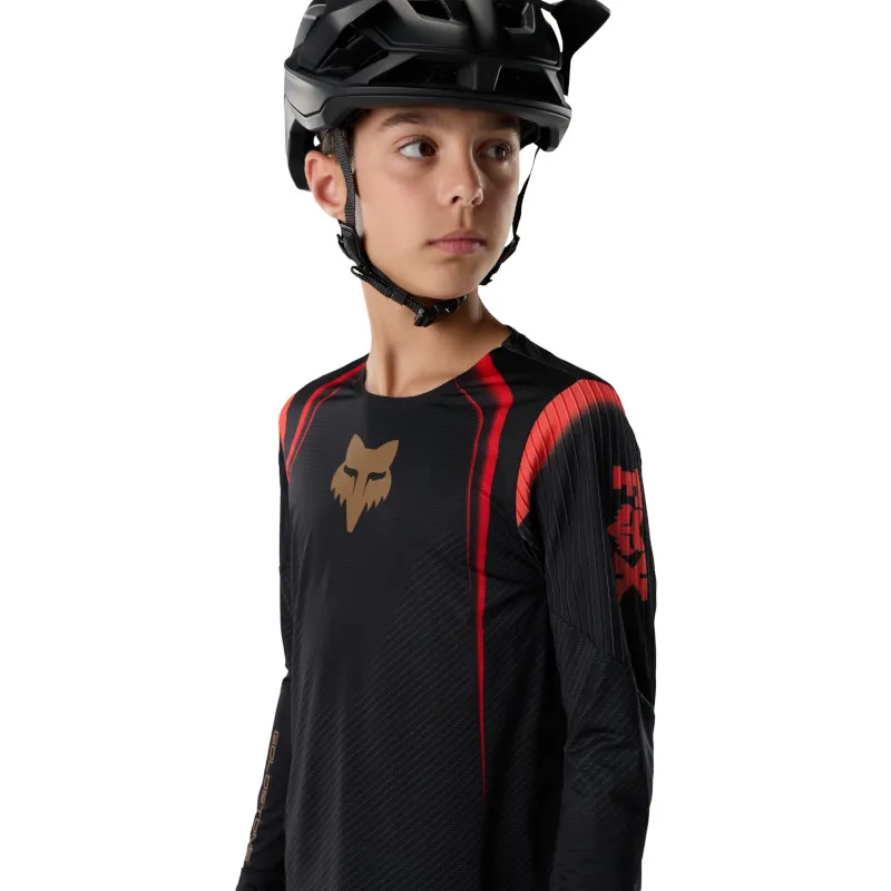 Fox Flexair Youth Long Sleeve Goldstone SE Jersey Black-2