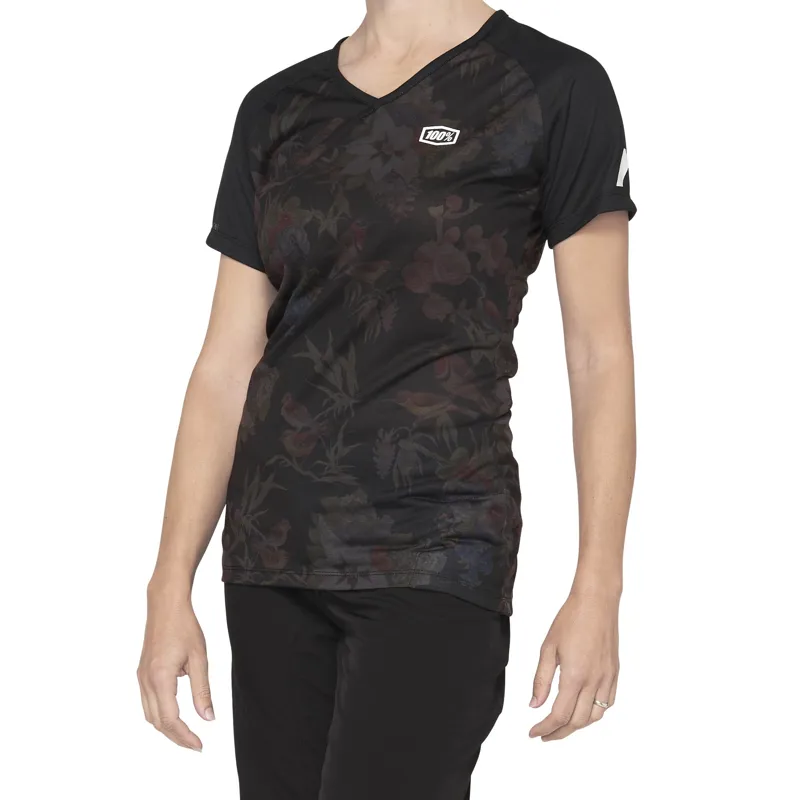 100 Percent Airmatic Womens SS Mtb Jersery Black Floral