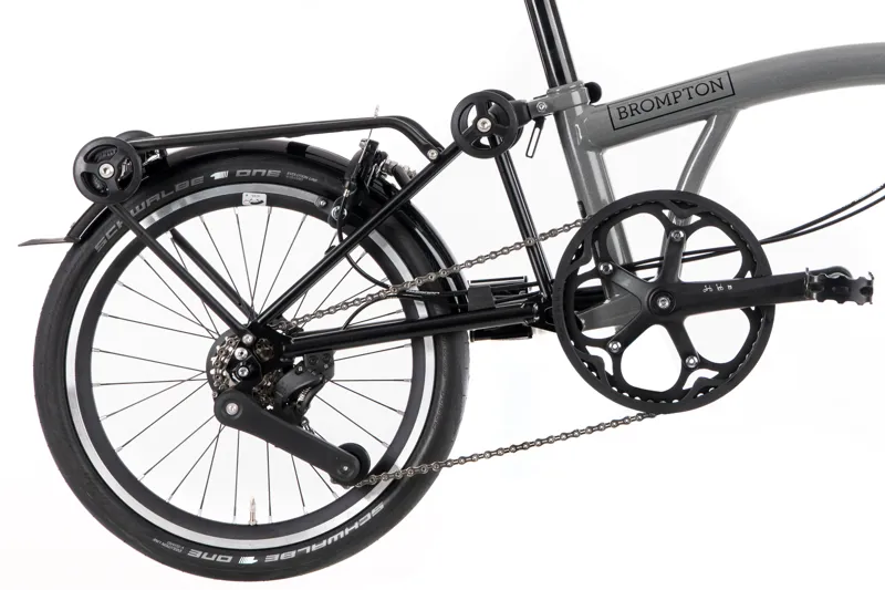 Brompton P-Line Urban Folding Bike With Rack and Lights 2022 Storm Grey-4