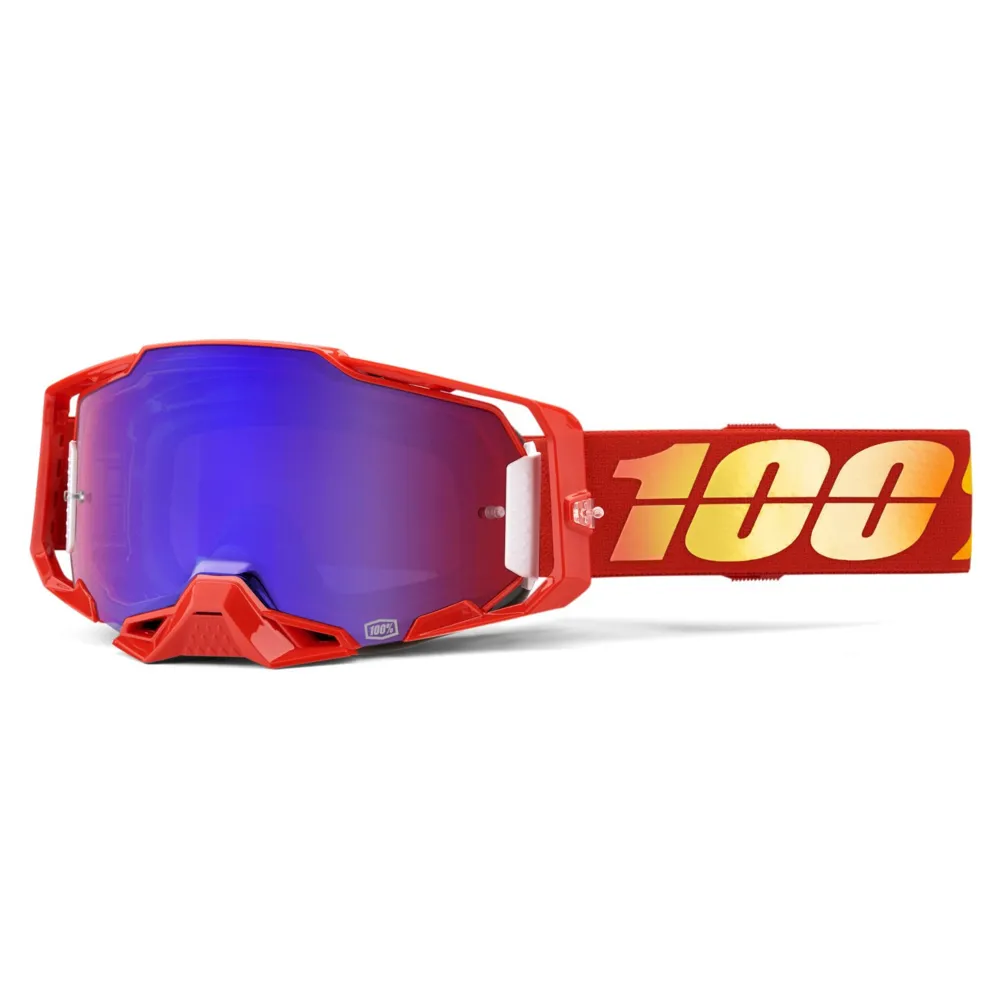 Image of 100 Percent Armega MTB Goggles Nuketown/Mirror Red/Blue Lens