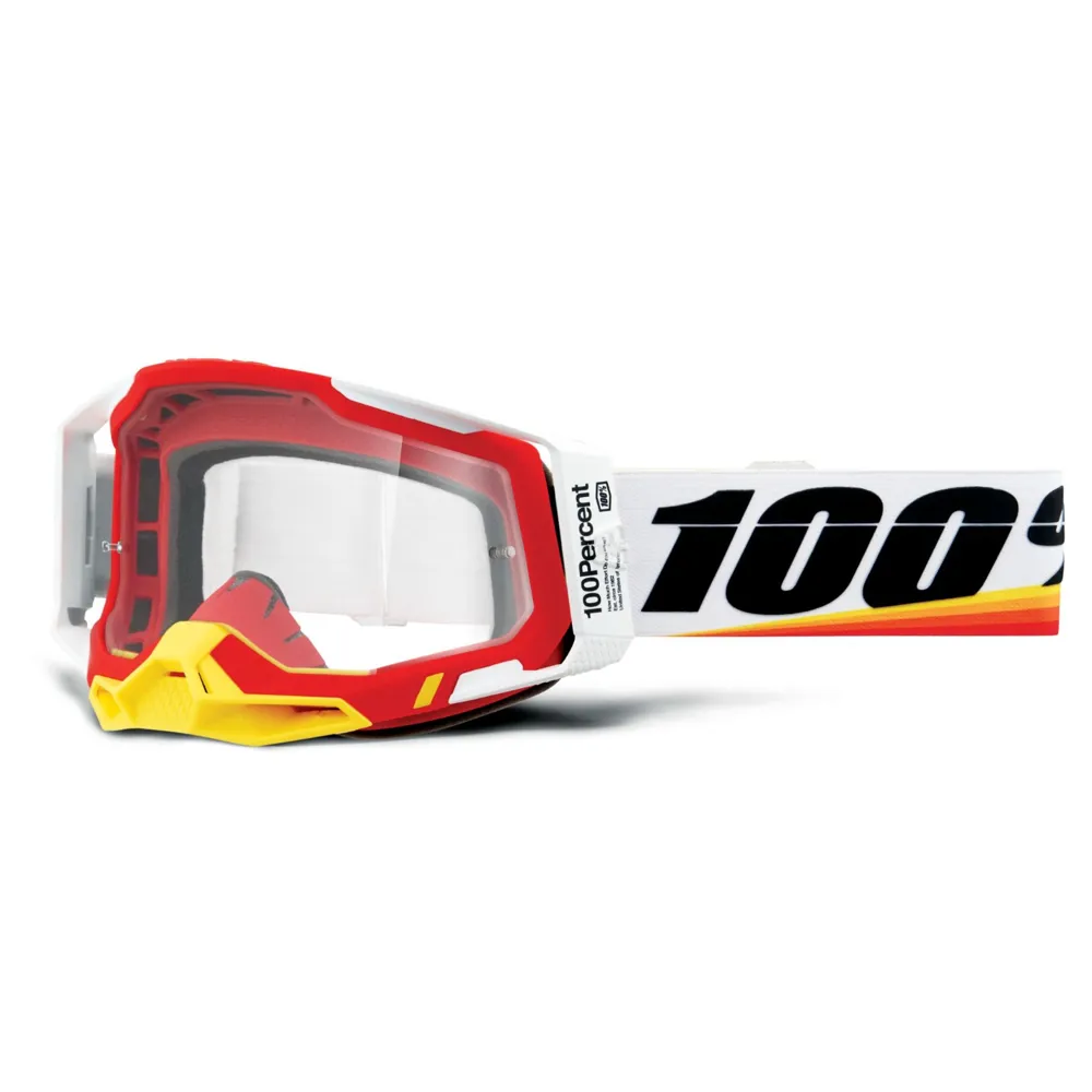 Image of 100 Percent Racecraft 2 MTB Goggles Arsham Red/Clear Lens
