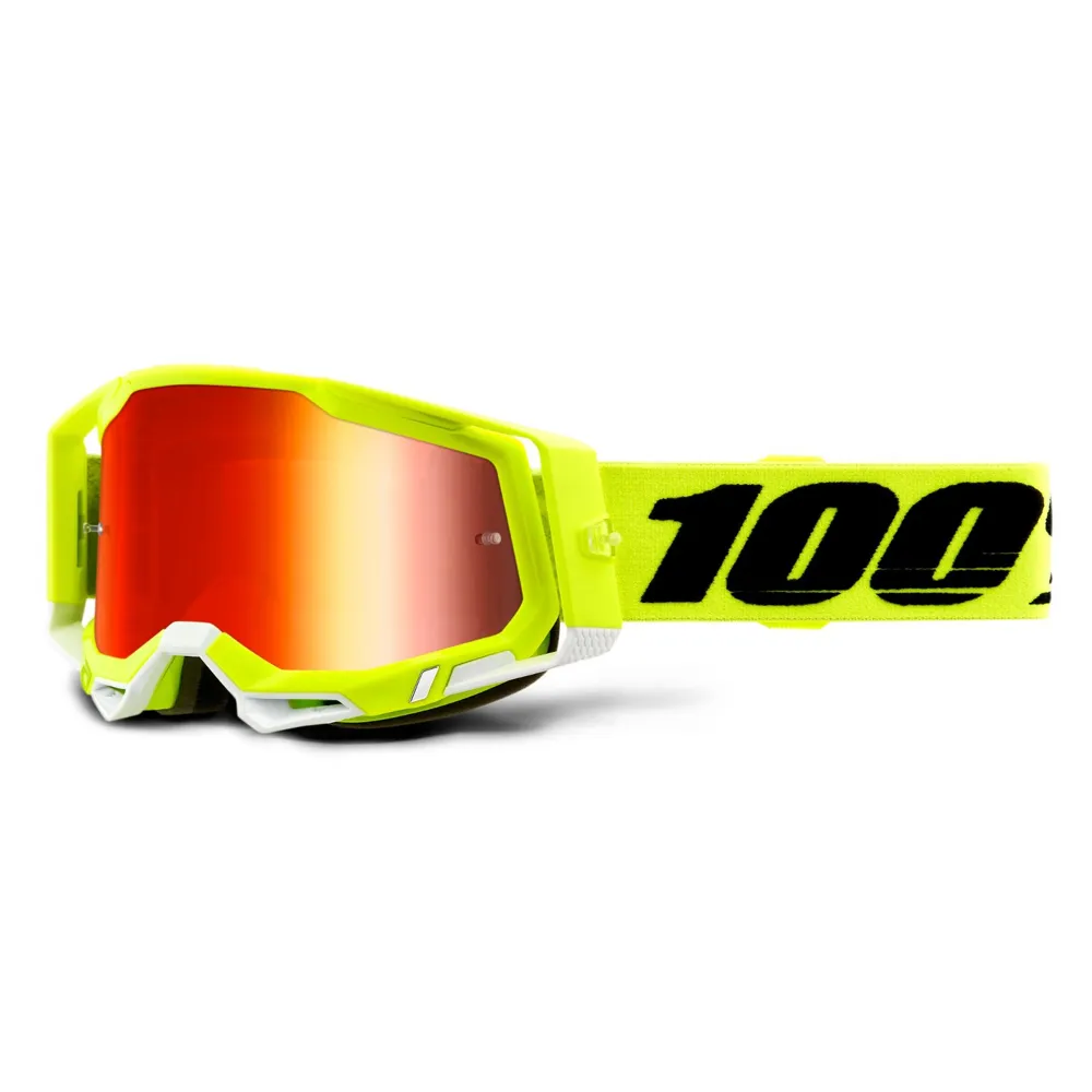 100 Percent 100 Percent Racecraft 2 MTB Goggles Yellow/Red Mirror Lens