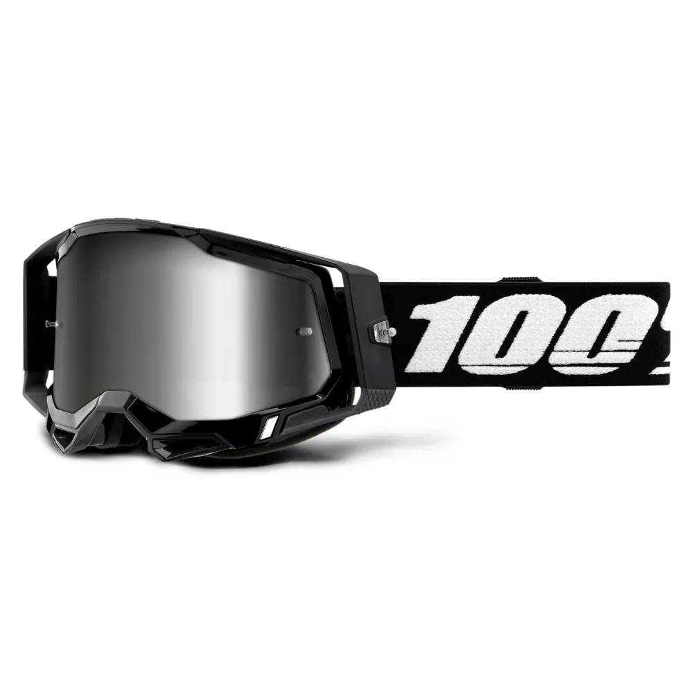 Image of 100 Percent Racecraft 2 MTB Goggles Black/Silver Mirror Lens