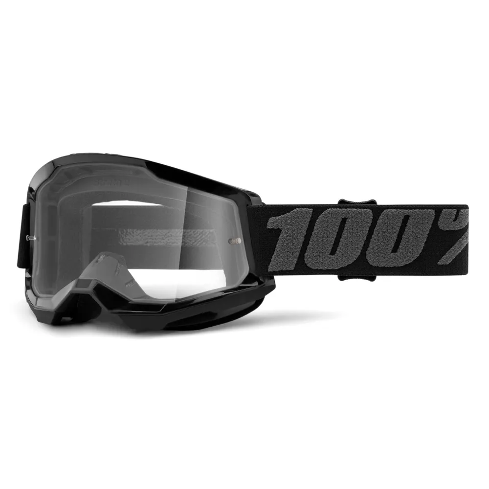 Image of 100 Percent Strata 2 MTB Goggles Black/Clear Lens