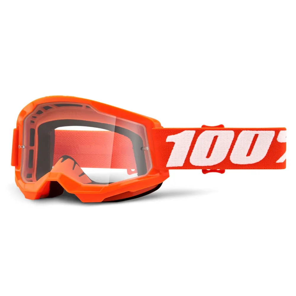 Image of 100 Percent Strata 2 MTB Goggles Orange/Clear Lens