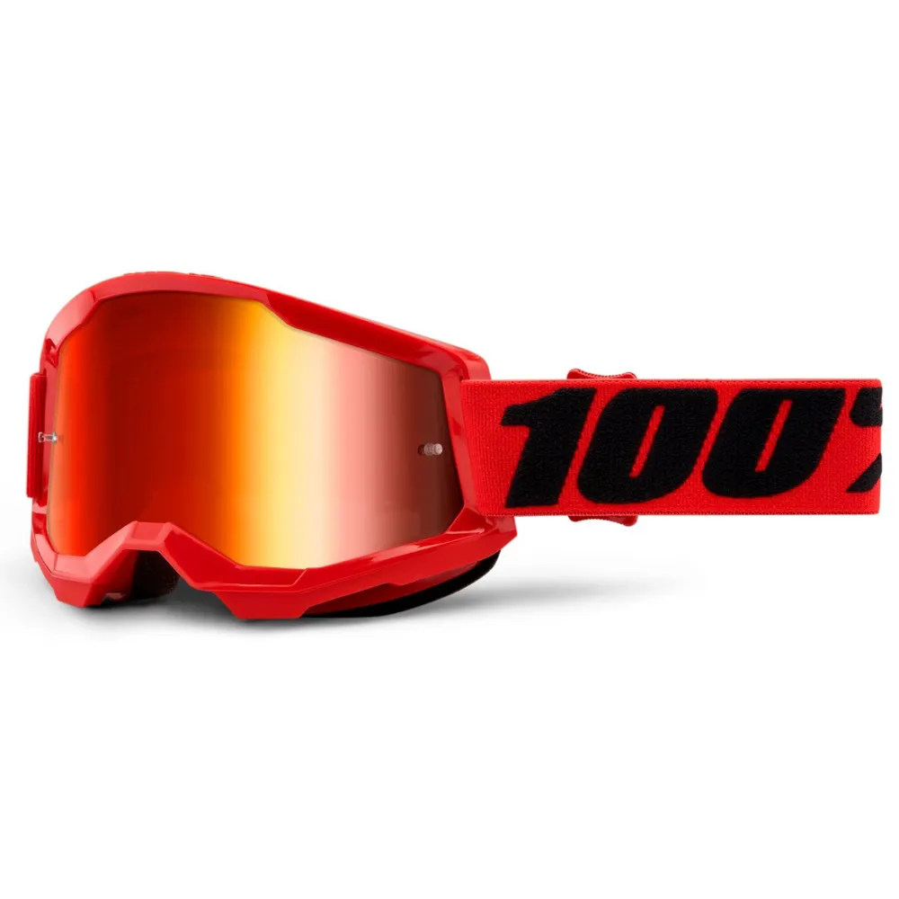 Image of 100 Percent Strata 2 Goggles Red/Mirror Red Lens
