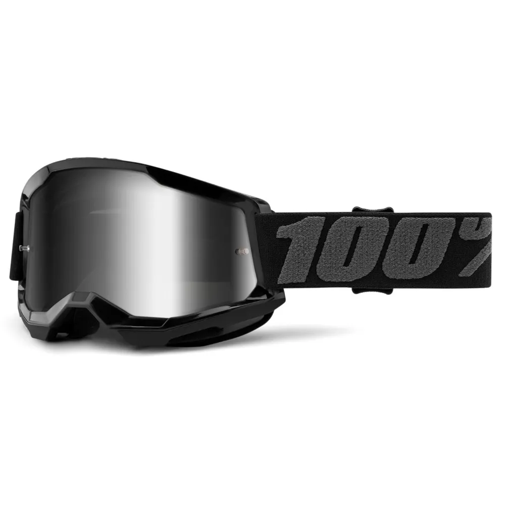 Image of 100 Percent Strata 2 Goggles Black / Mirror Silver Lens