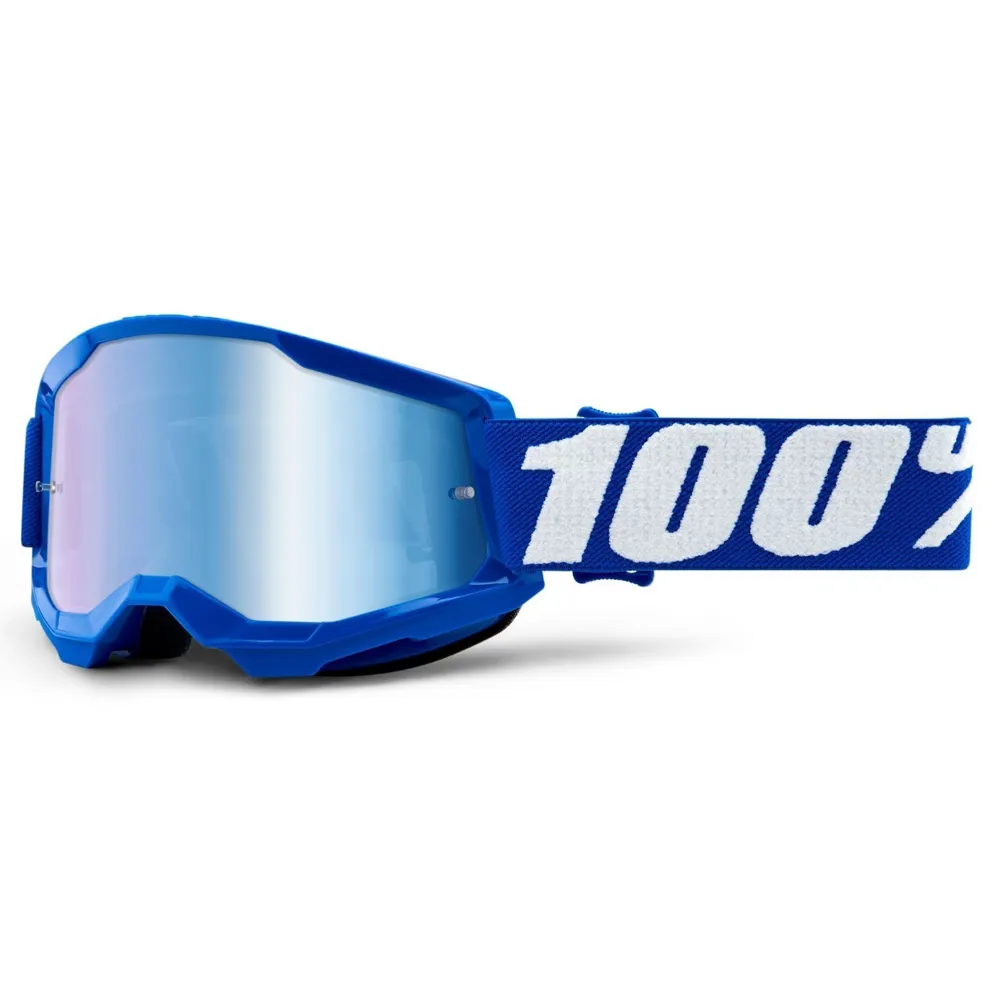 Image of 100 Percent Strata 2 Youth Goggles Blue / Mirror Blue Lens