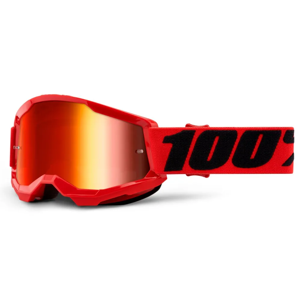 Image of 100 Percent Strata 2 Youth Goggles Red / Mirror Red Lens
