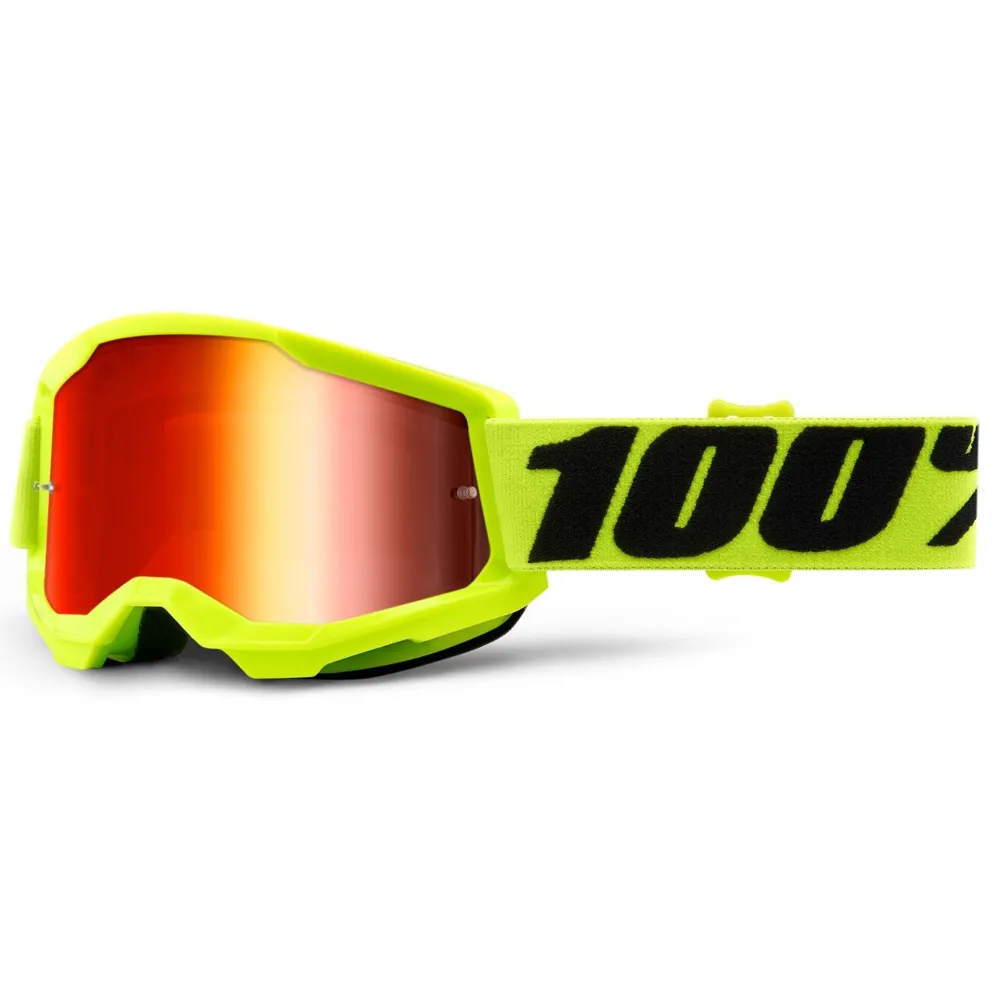 100 Percent 100 Percent Strata 2 Youth Goggles Fluo/Yellow / Mirror Red Lens