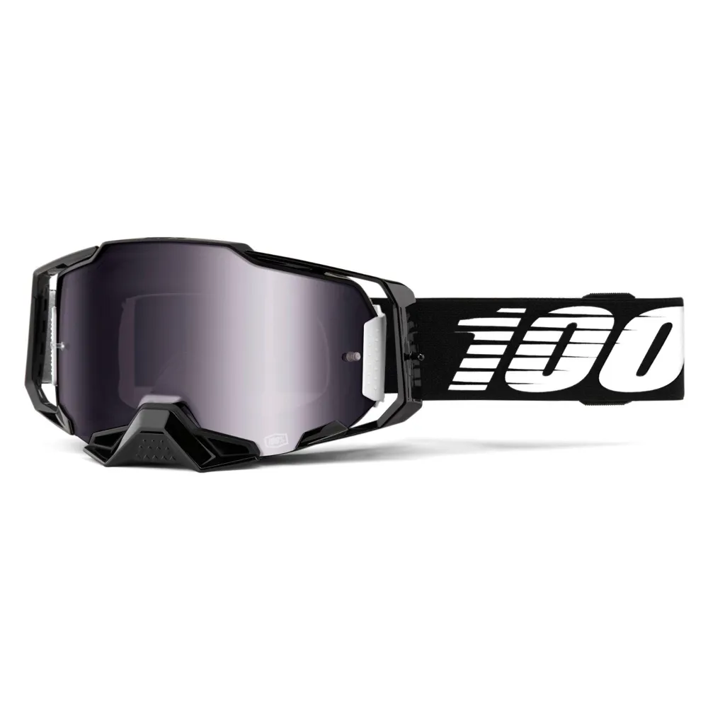 100 Percent 100 Percent Armega MTB Goggles Black Essential/Silver Mirror Lens