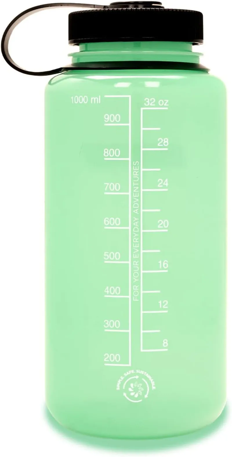 Nalgene Wide Mouth Sustain Tritan 50% Recycled 1L Bottle Glow Green-1