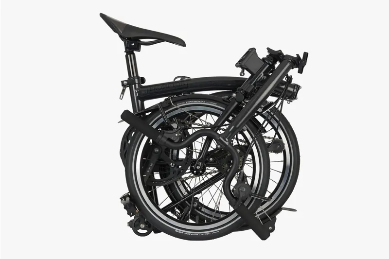 Brompton P-Line Urban Mid Bar Folding Bike 2023 Midnight Black-3