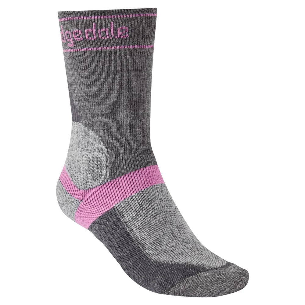 Image of Bridgedale Winter Weight T2 Merino Womens Sport MTB Socks Grey/Pink