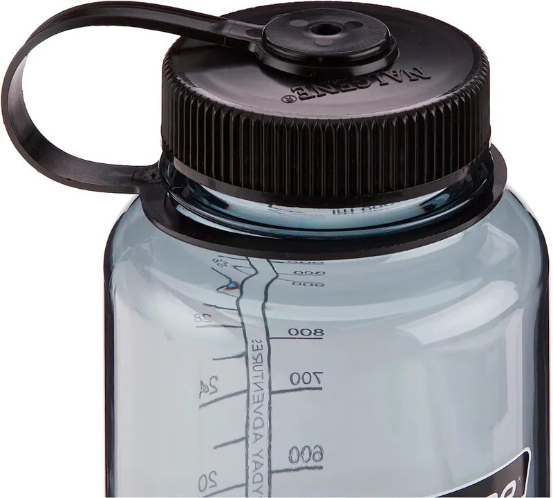 Nalgene Wide Mouth Sustain Tritan 50% Recycled 1L Bottle Grey/Black-6