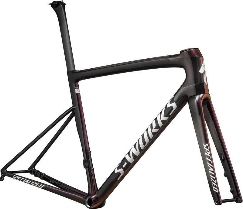 Specialized Tarmac SL8 S-Works Road Bike Frame Set 2023 Gloss Carbon/Viavi Maganta Gold/Chaos Red Pearl/White-1