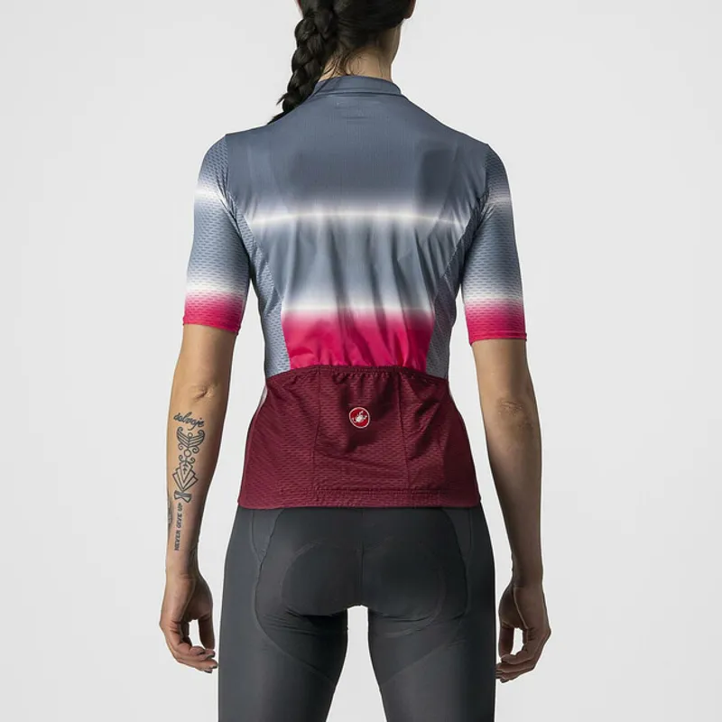 Castelli Dolce Womens SS Road Jersey Steel Blue/Bordeaux-1