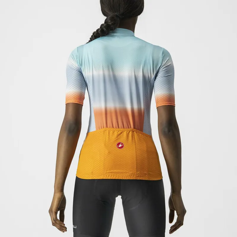 Castelli Dolce Womens SS Road Jersey Skylight/Pop Orange-1