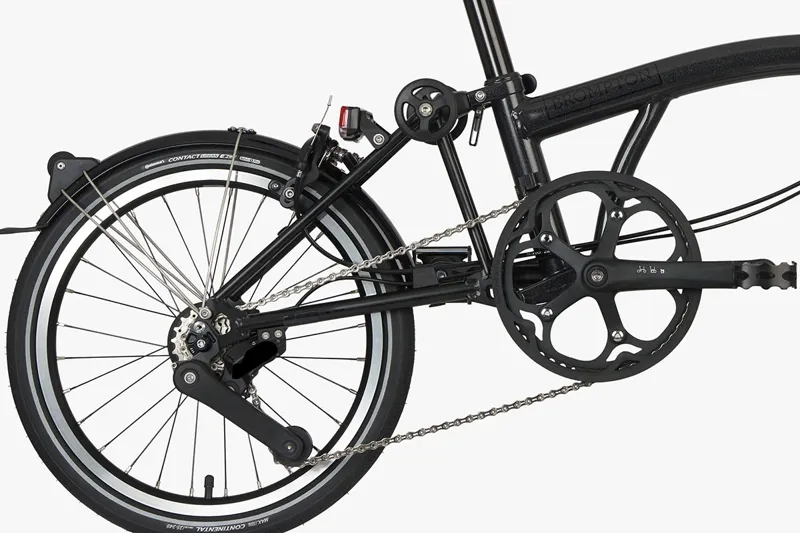 Brompton P-Line Urban Mid Bar Folding Bike 2023 Midnight Black-5