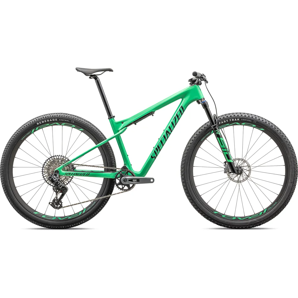 Image of Specialized Epic World Cup Expert Mountain Bike 2024 Gloss Electric Green/Forest Green Pearl