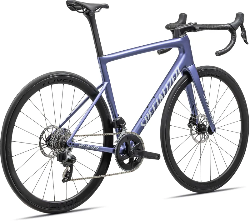 Specialized Tarmac SL8 Expert Sram Rival eTap AXS Road Bike 2024 Satin Powder Indigo Tint Over Silver Dust/White-2
