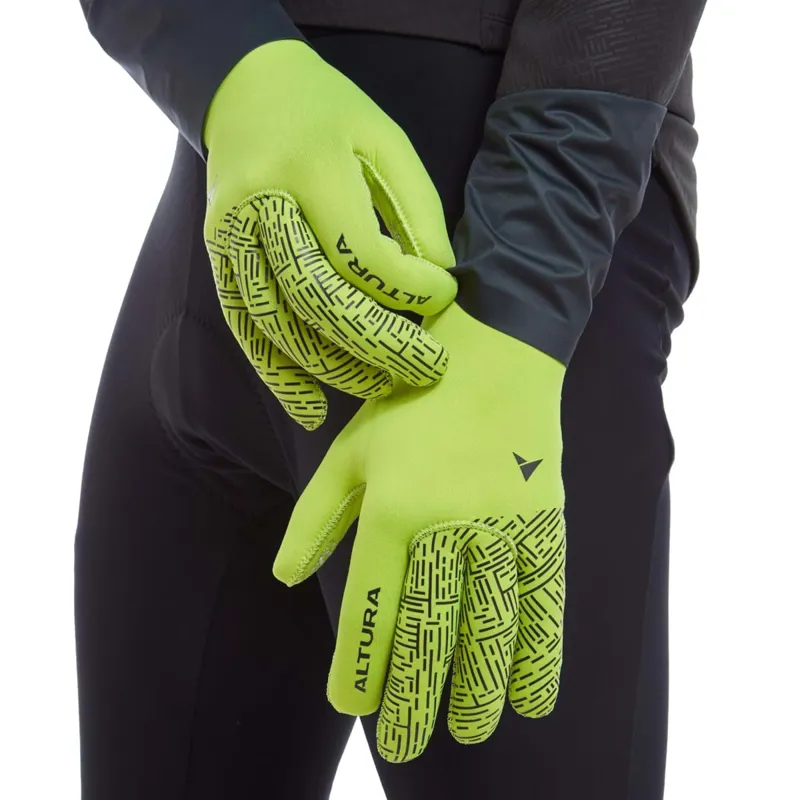 Altura Thermostretch Windproof Road Gloves Lime-2