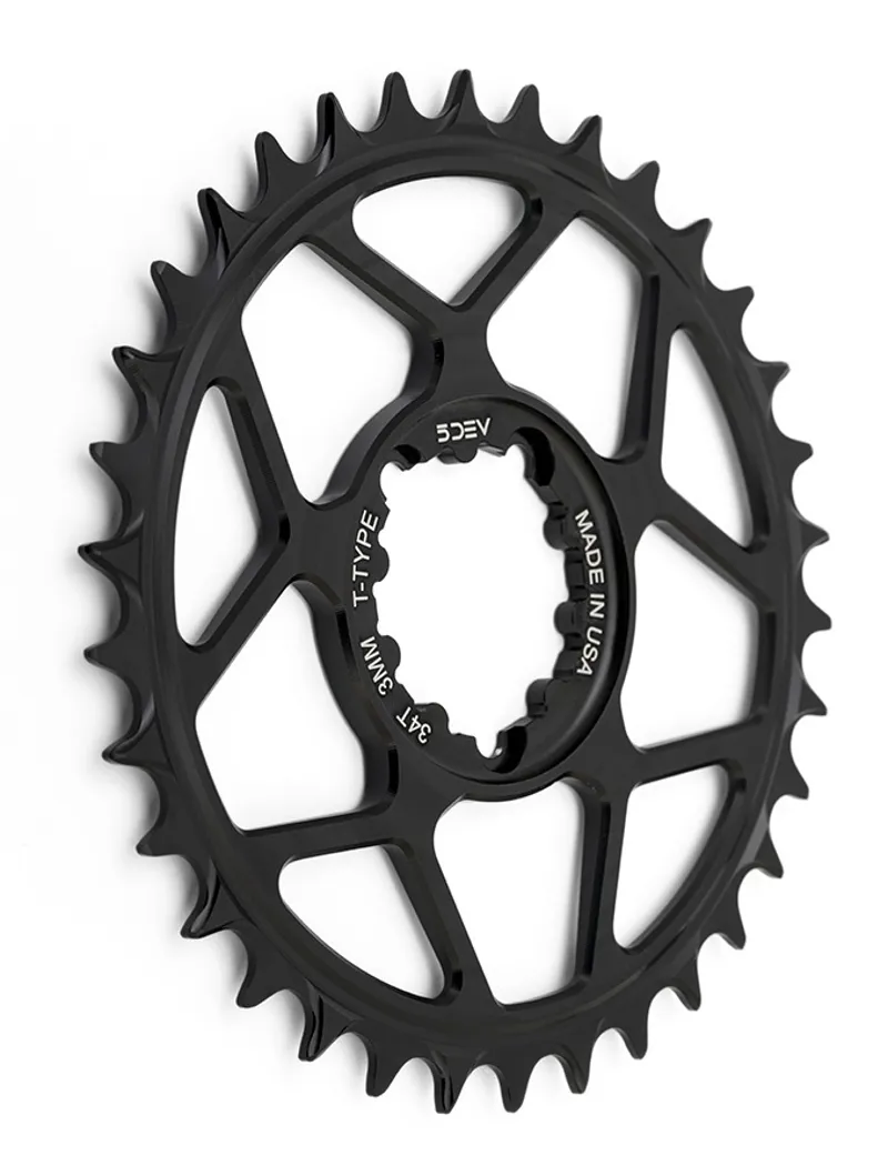 5Dev 3-Bolt Direct Mount T-Type Aluminium Chainring Black