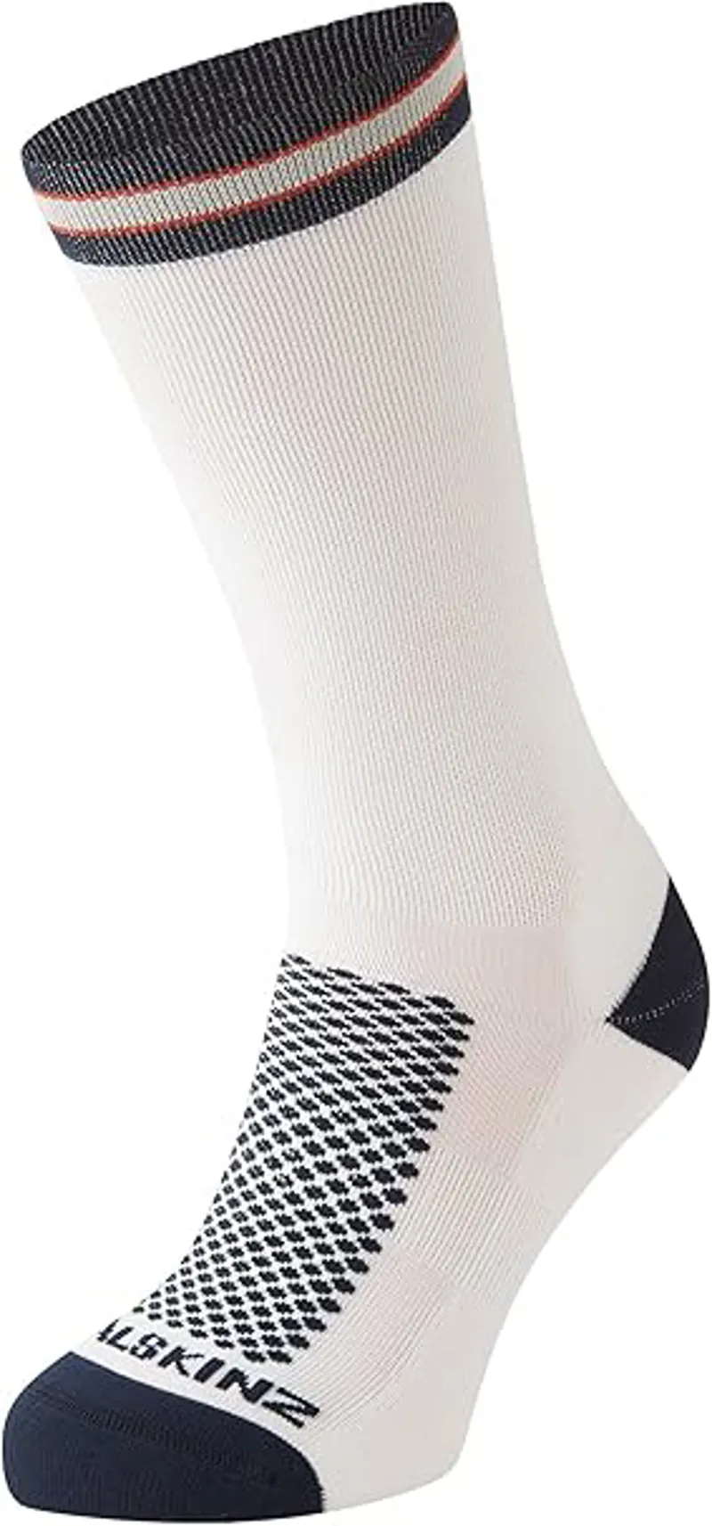 SealSkinz Caister Single Layer Mid Length Cycling Sock White